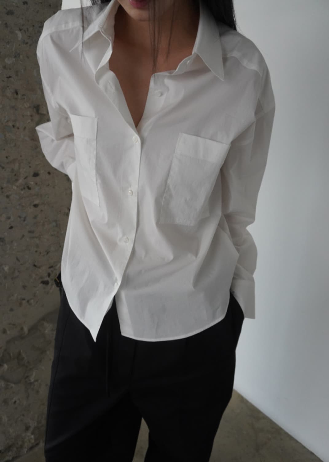 뉴욕나인스튜디오 Blanc Shirts 블랑 셔츠 숏 화이트 상품이미지1