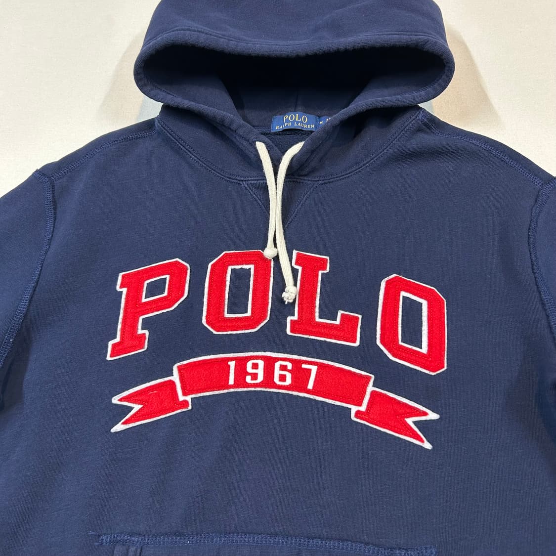 M) 폴로 랄프로렌 스펠로고 후드티 네이비 상품이미지3