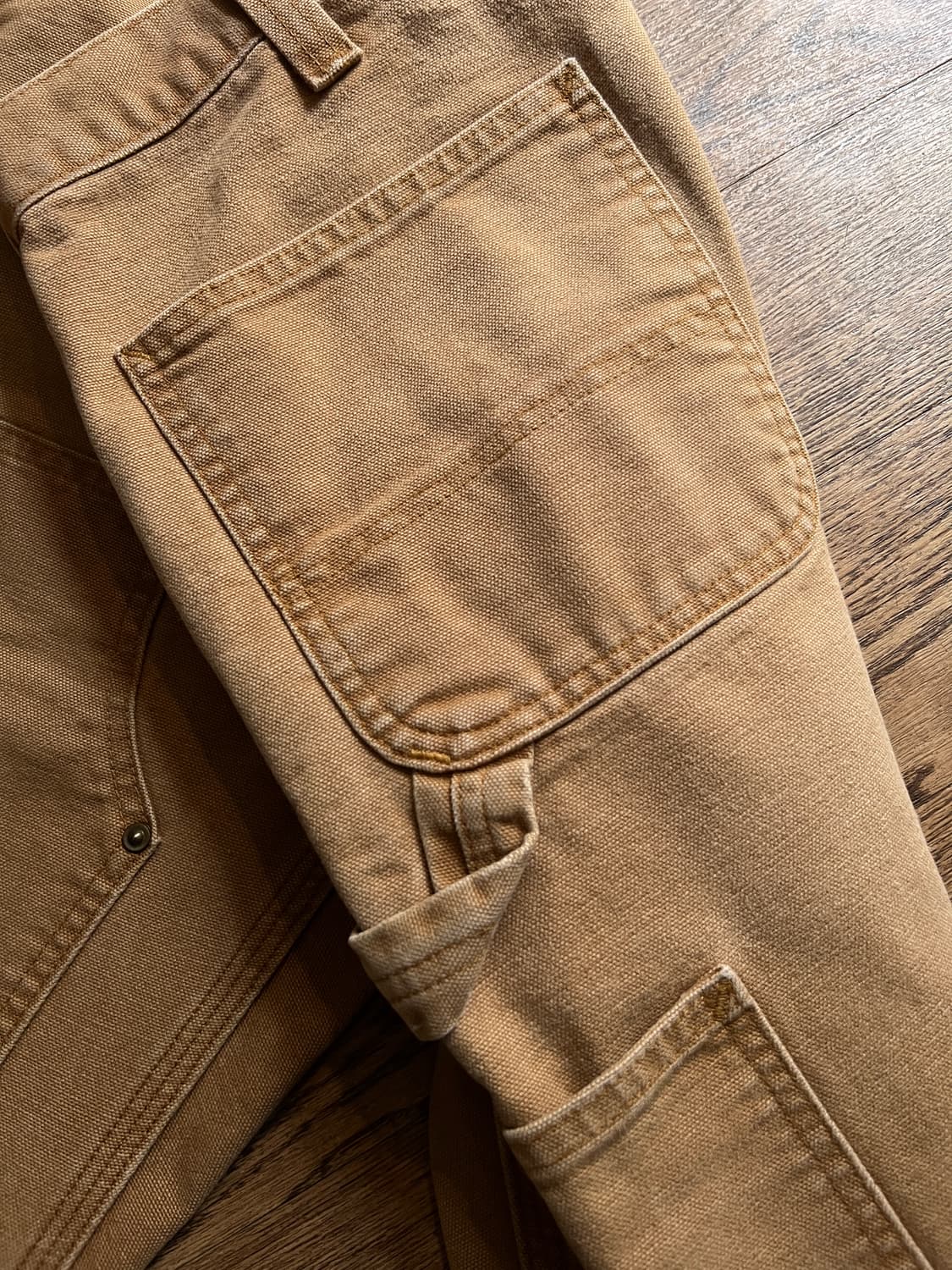 [36]칼하트 USA 빈티지 페이딩 브라운 더블니 워크 팬츠 상품이미지6