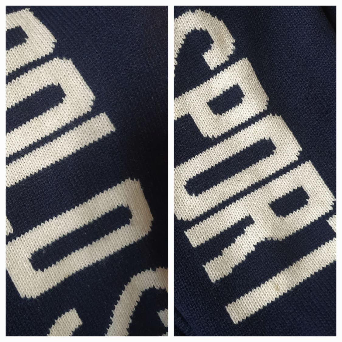 레어 80s 폴로 스포츠 빅로고 니트 자켓 네이비 상품이미지5