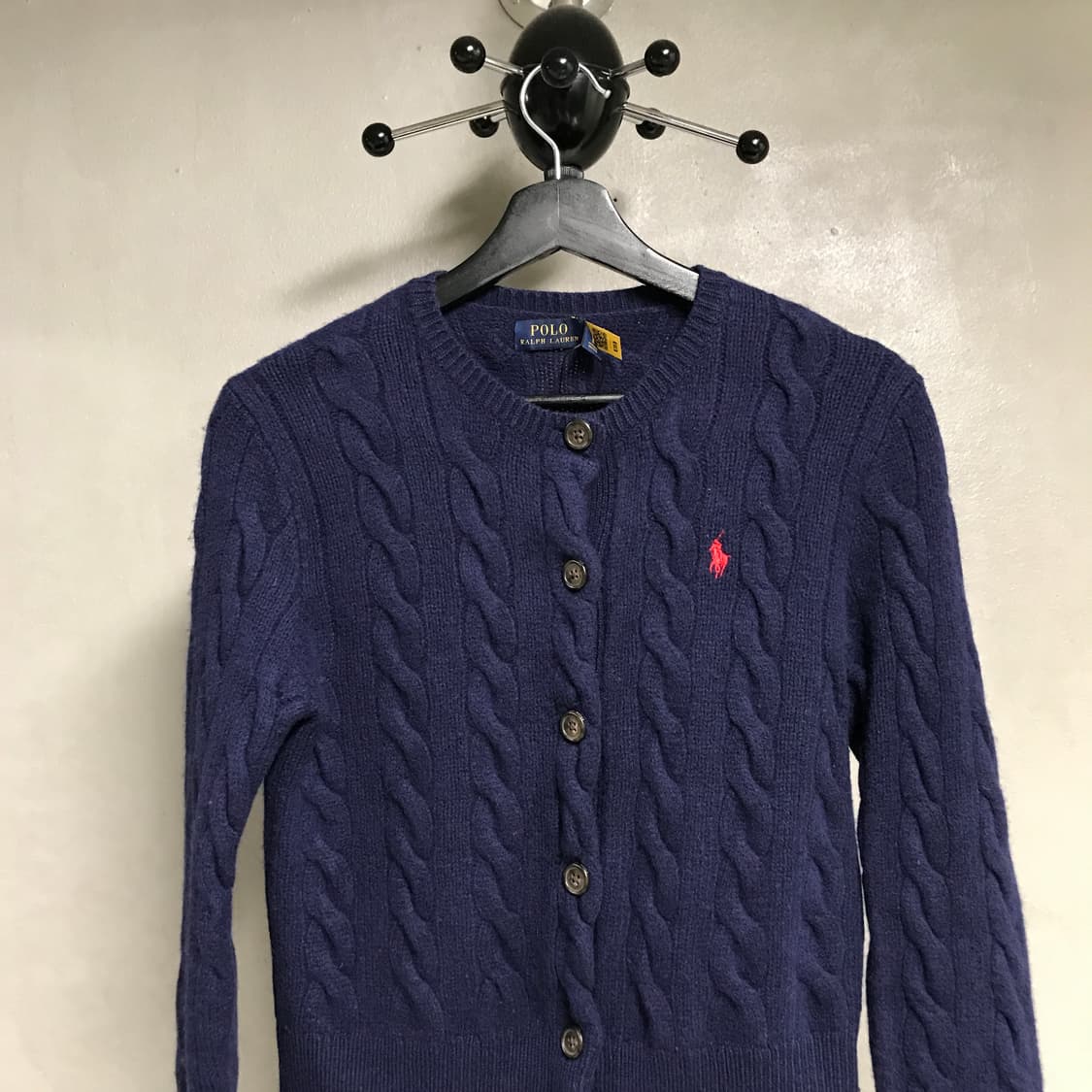 폴로 랄프로렌 QR 케이블 니트 가디건 네이비 M(W) 상품이미지2