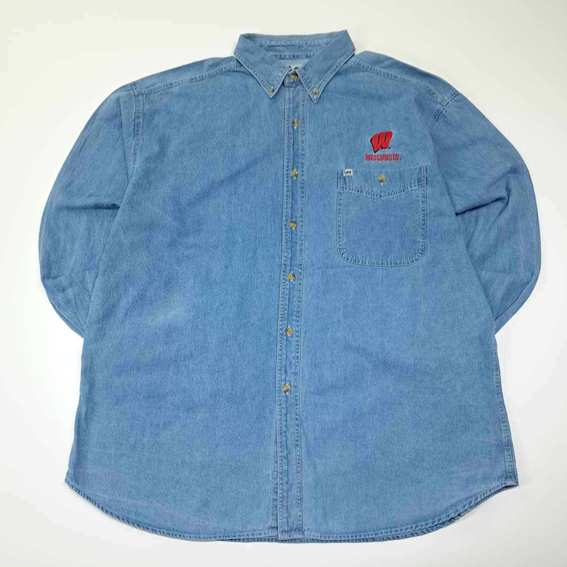 CL645 XL 리 스포츠 90s 위스콘신 버튼다운 데님 셔츠남방 상품이미지1