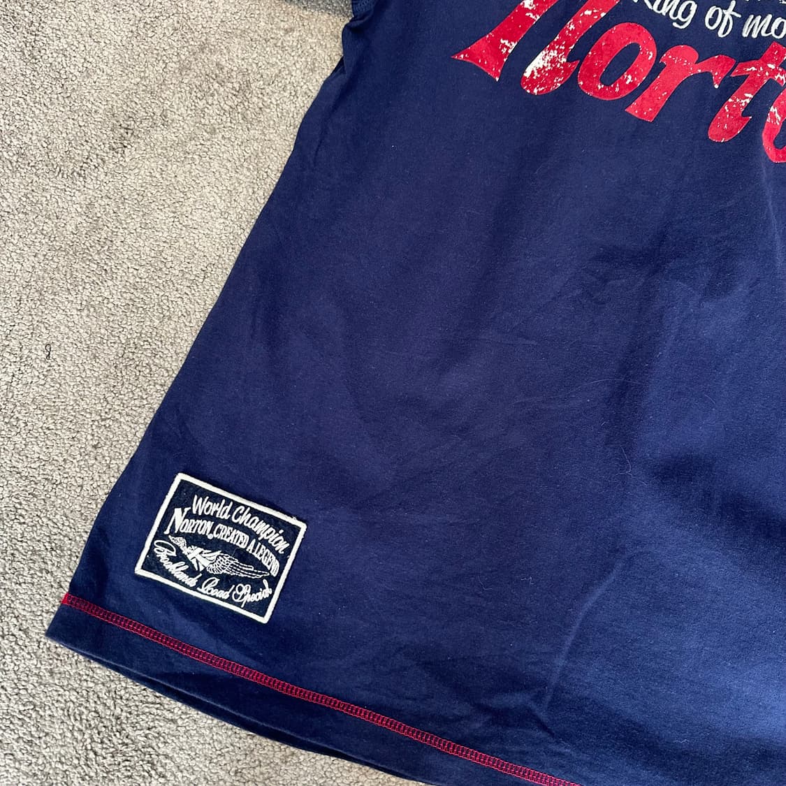 NORTON 노턴 빈티지 자수 네이비 반팔티L 상품이미지7