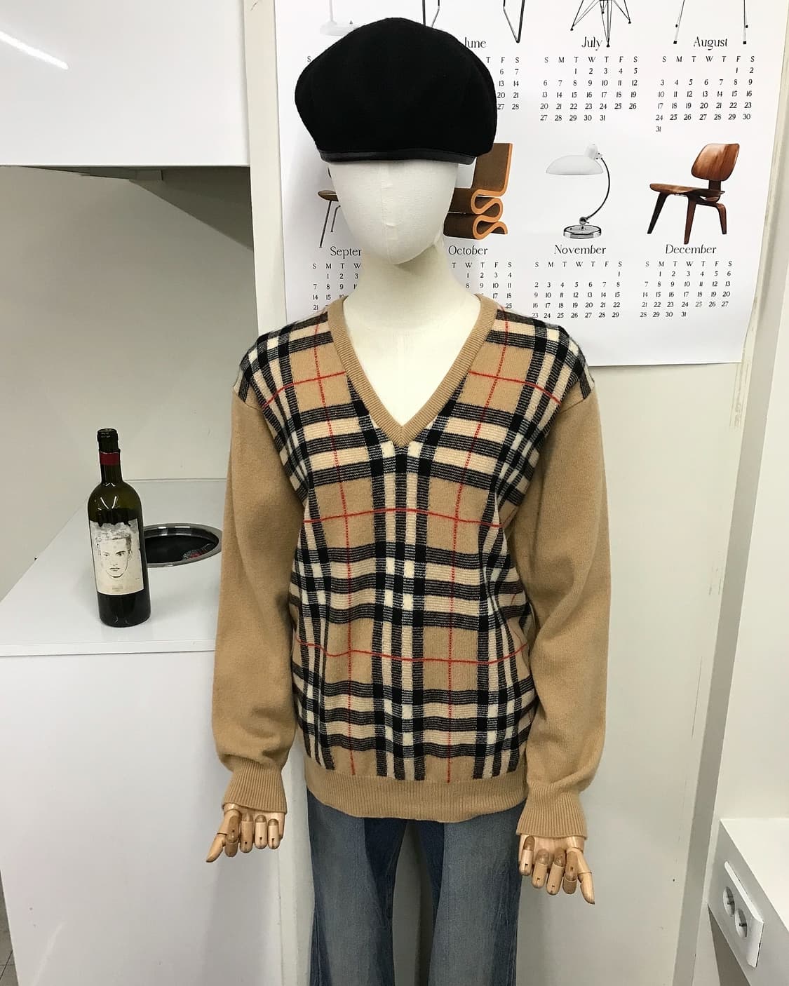 버버리 노바체크 브이넥 니트 상품이미지5