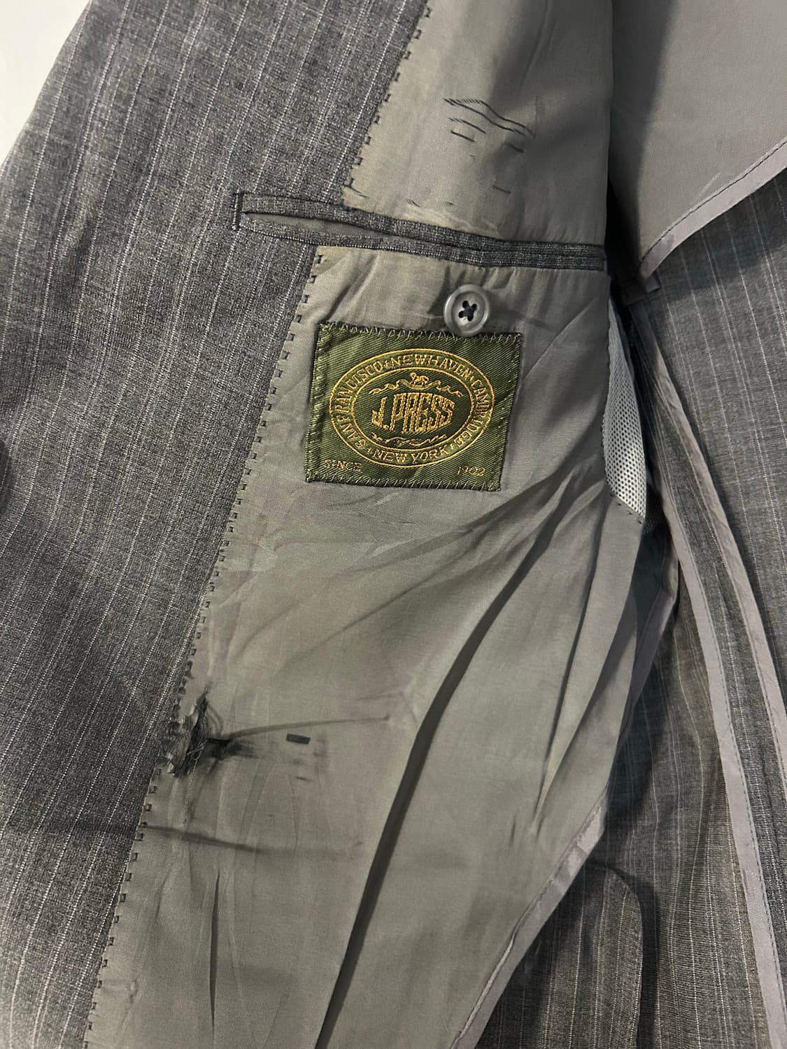 O044 제이프레스 클래식 핀스트라이프 싱글 블레이저 상품이미지3