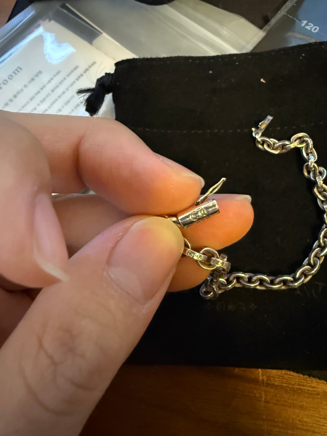 [7.5inch] 크롬하츠 페이퍼체인 스몰 팔찌 상품이미지2