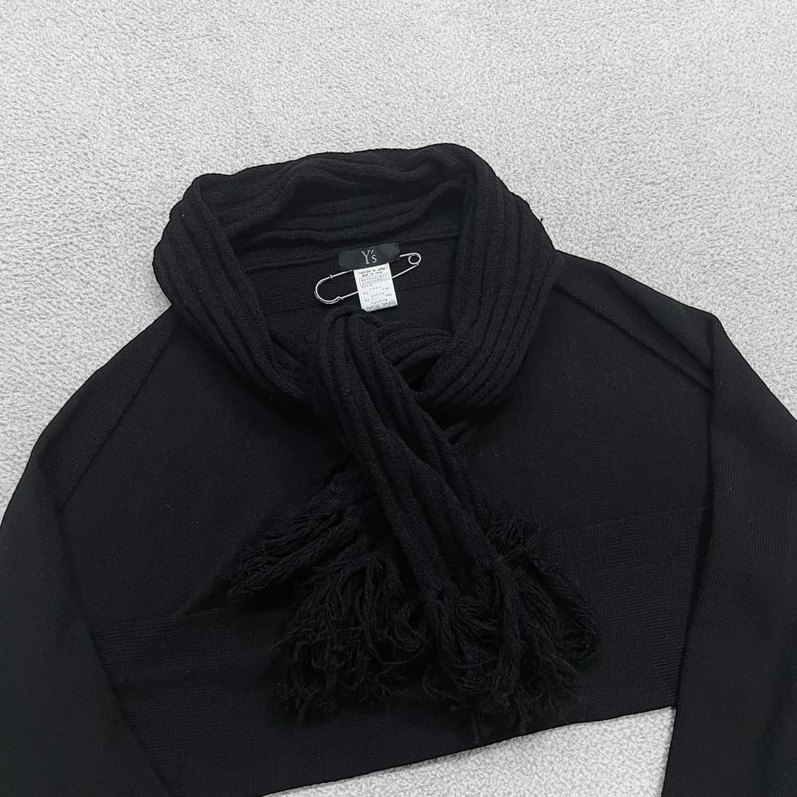 요지야마모토 Y's 울 스톨 니트 가디건 블랙 상품이미지2