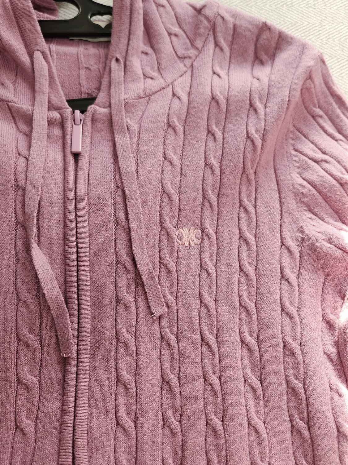 [55] 까사렐 케이블 니트 후드집업 여성 55사이즈 상품이미지5