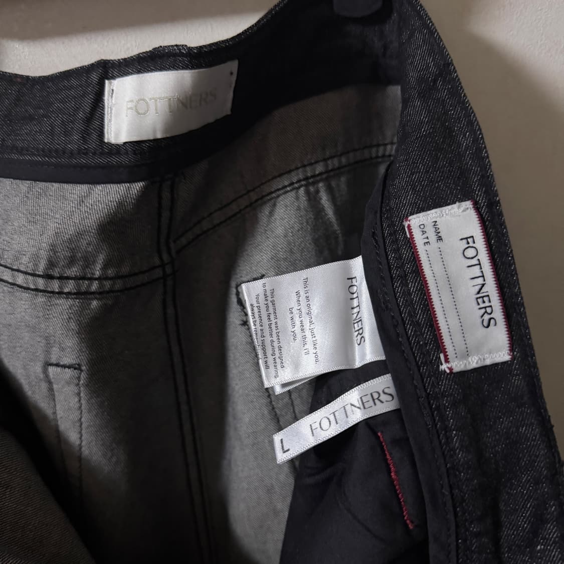 포트너스 블랙 와이드 데님 팬츠(L) 상품이미지7