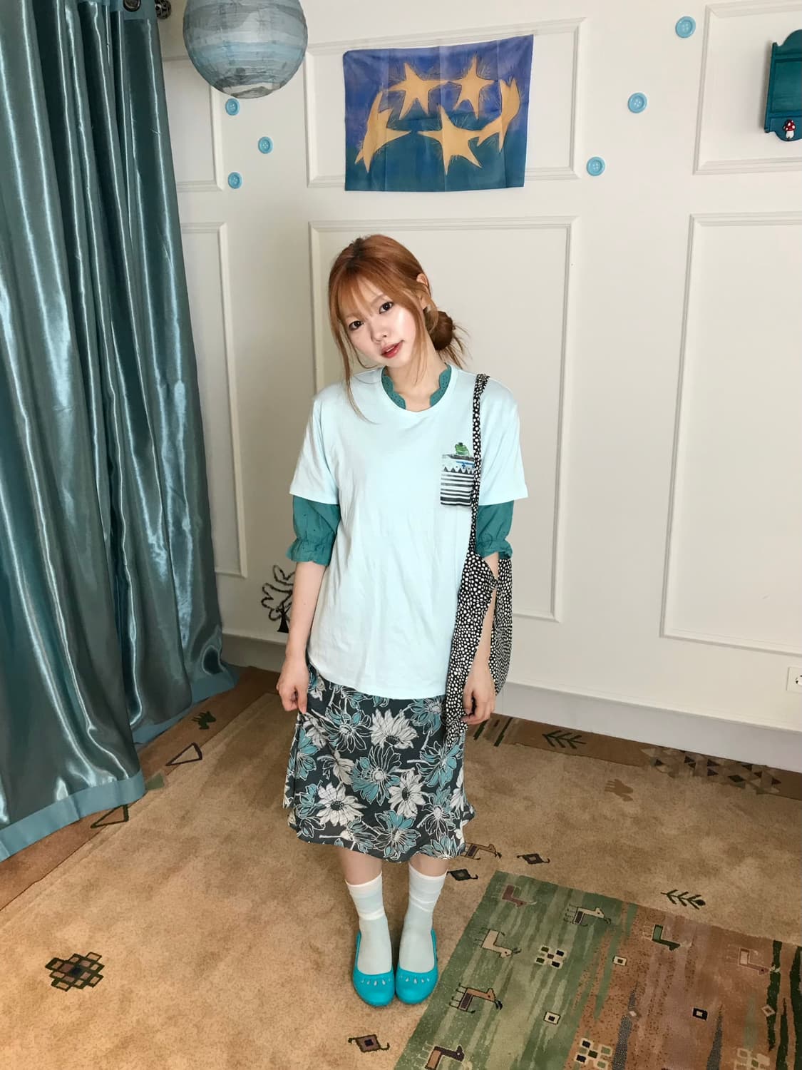  하늘하늘+청록 색감이 너무 귀여운 코디셋🫧🐸🪼 상품이미지1
