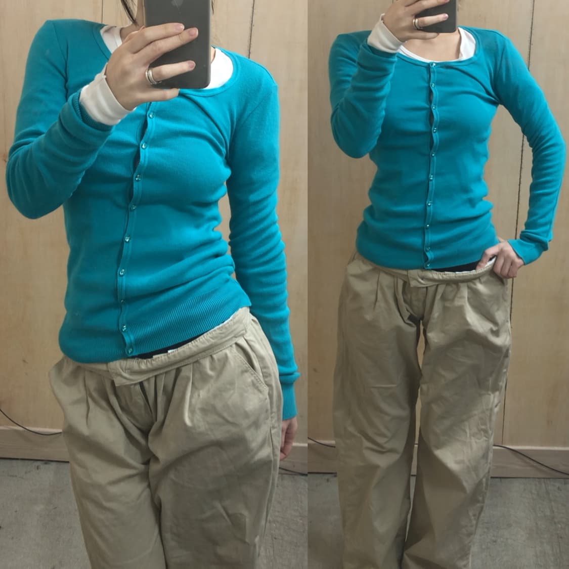 [직수입] 빈티지 benetton 가디건 터쿼이즈 상품이미지1