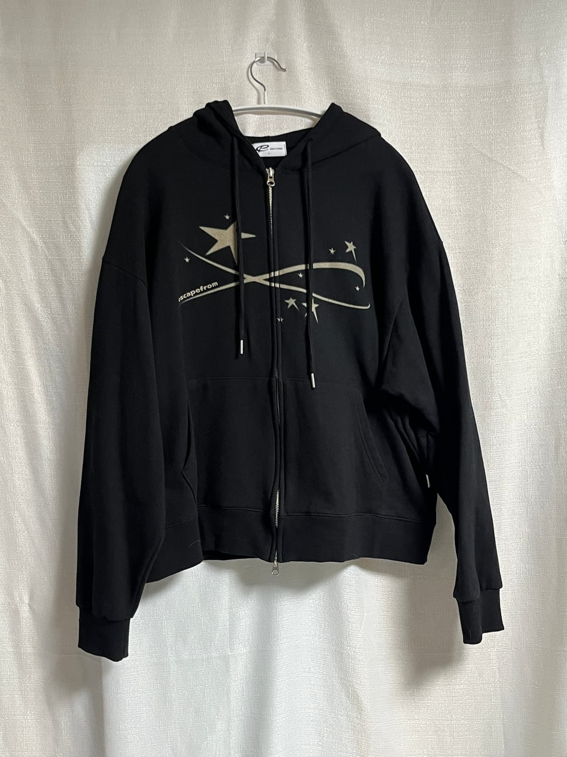 공용 이스케이프프롬 밀키웨이 크롭 후드집업 블랙 L 상품이미지2