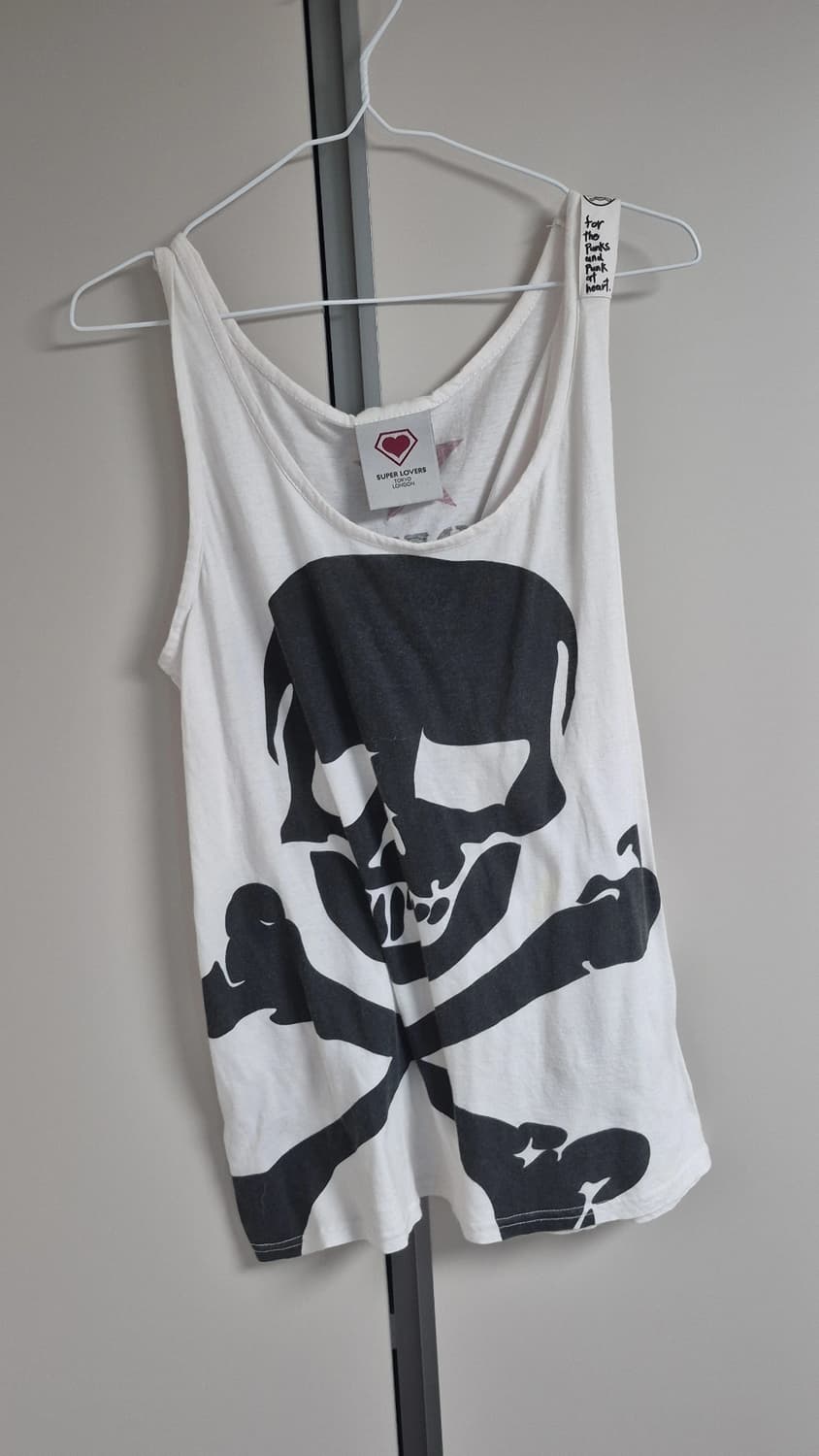 펑크 세트 락시크 y2k 갸루 프린팅 해골 반팔 나시 상품이미지6