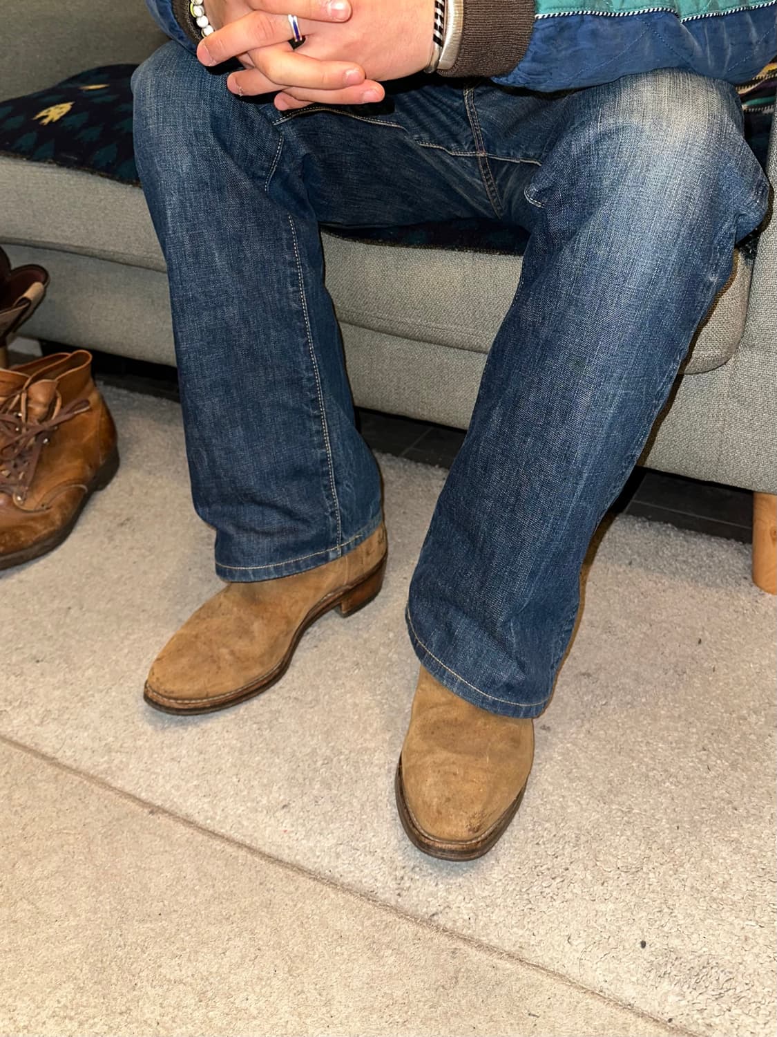 Gardian real suede aged western boots  상품이미지1