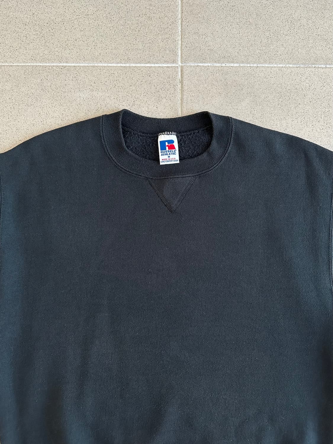 90s 빈티지 러셀 스웻셔츠 블랙 M USA 상품이미지4