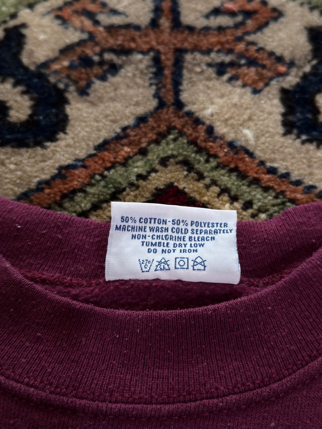 90s USA Maroon wine Plain sweatshirt 상품이미지7