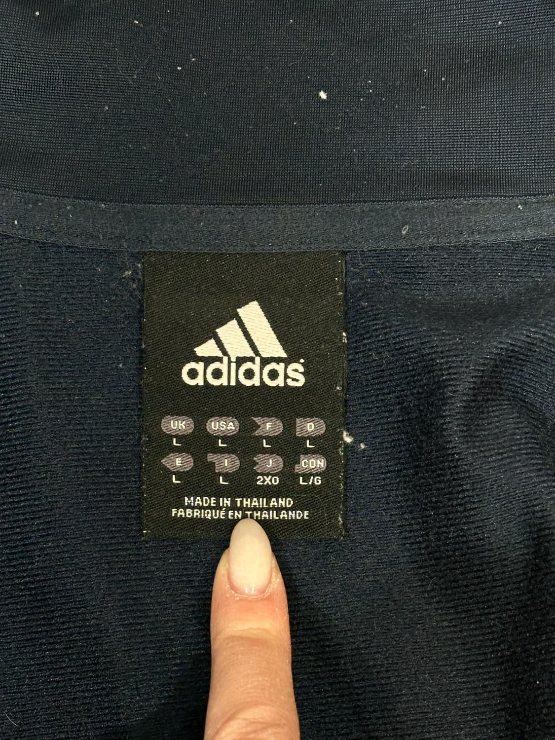 아디다스 네이비 화이트 삼선 스몰 로고 오버핏 트랙탑 져지 L 상품이미지7