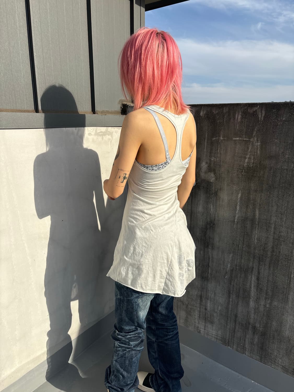 (Japanese vintage) 해골 시스루 나시탑 갸루 상품이미지7