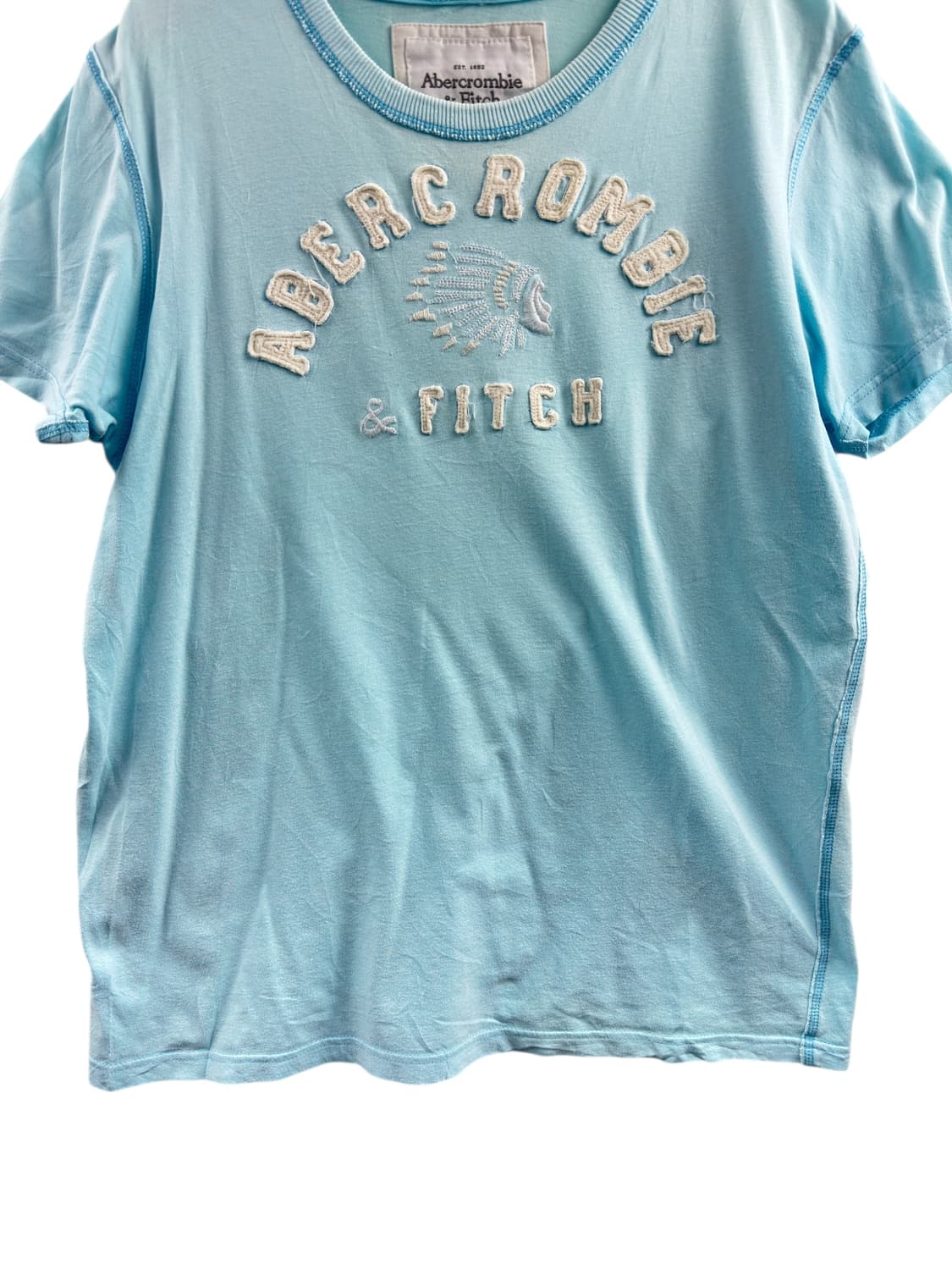 아베크롬비 파스텔블루 아치로고 슬리브1302 상품이미지4