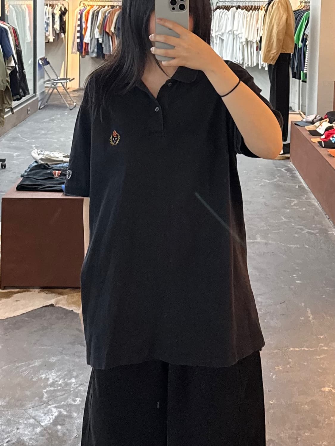 헤리티지플로스 크레스트 자수 블랙 카라 반팔 H2951 상품이미지1
