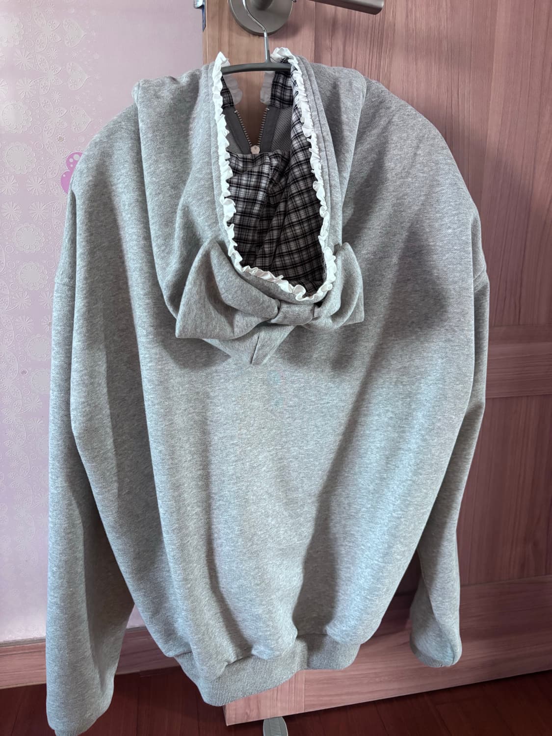 드라이로즈 BIG RIBBON HOODIE (GRAY) 상품이미지5