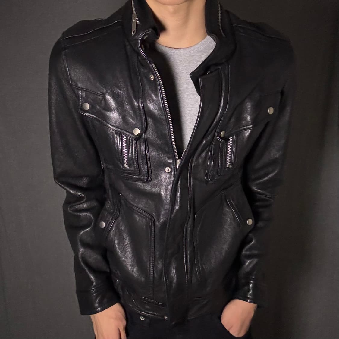 lamb skin leather jacket 상품이미지4