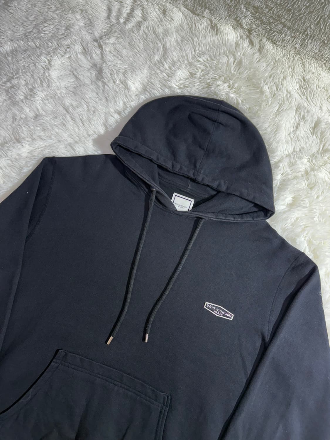 우영미 백로고 블랙 후드  상품이미지5