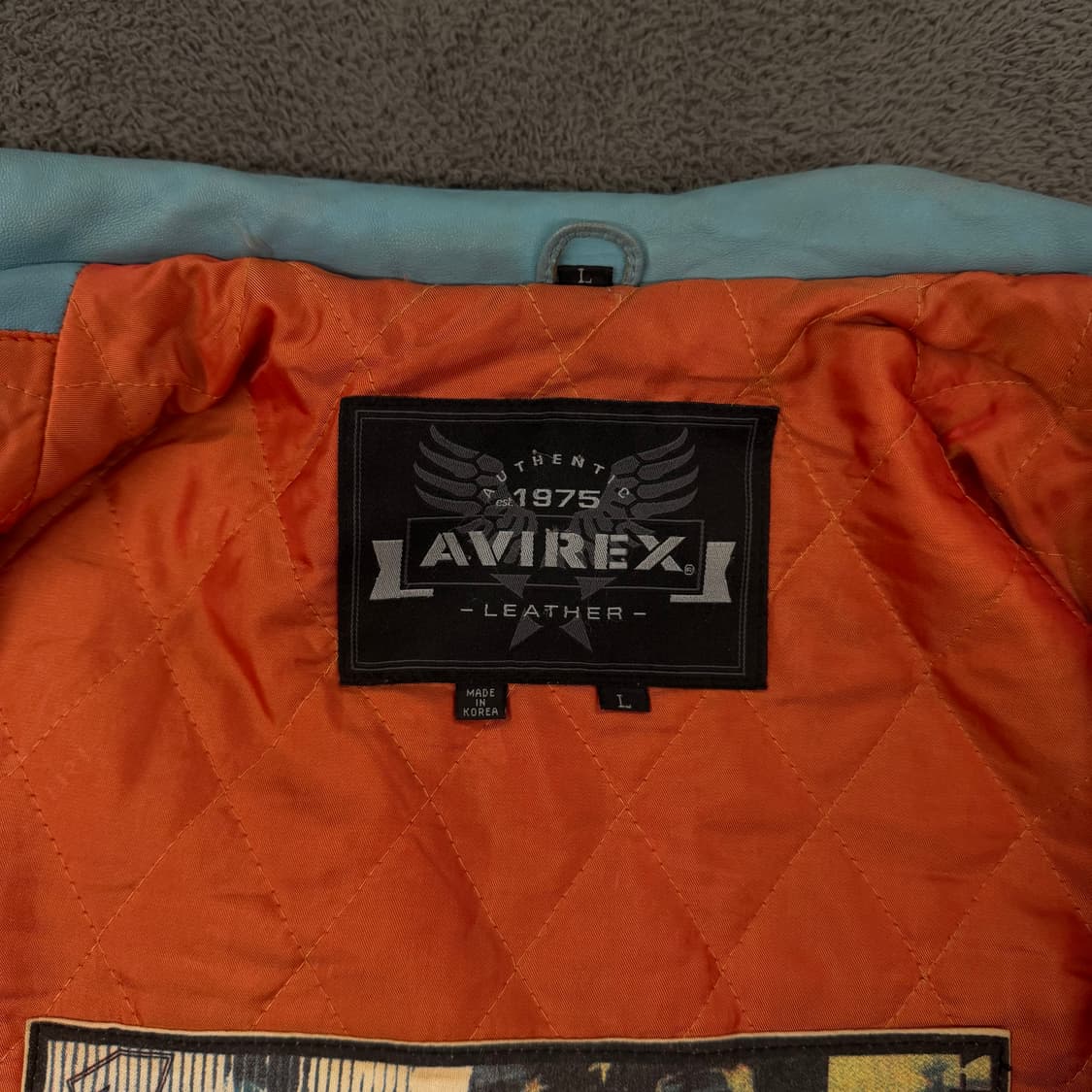[ 정품/L ] 아비렉스 빈티지 바시티 레더 가죽 자켓 상품이미지5