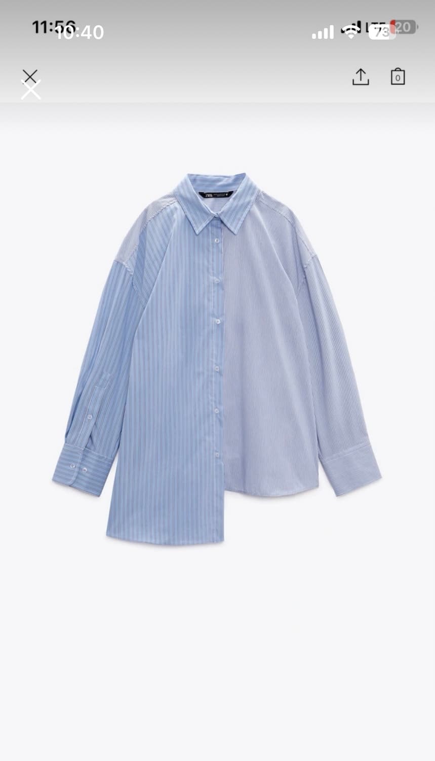 자라 언발 스트라이프 셔츠 S 상품이미지1