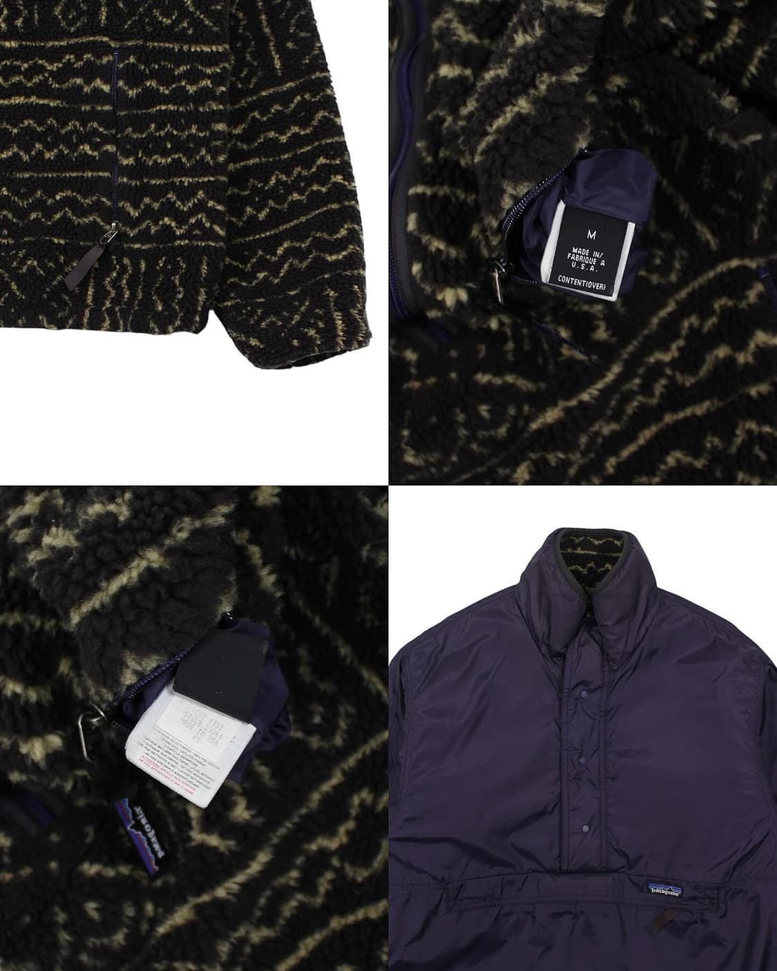 1995 USA 파타고니아 리버시블 글리세이드 자켓 말리 빈티지 미국제 상품이미지6