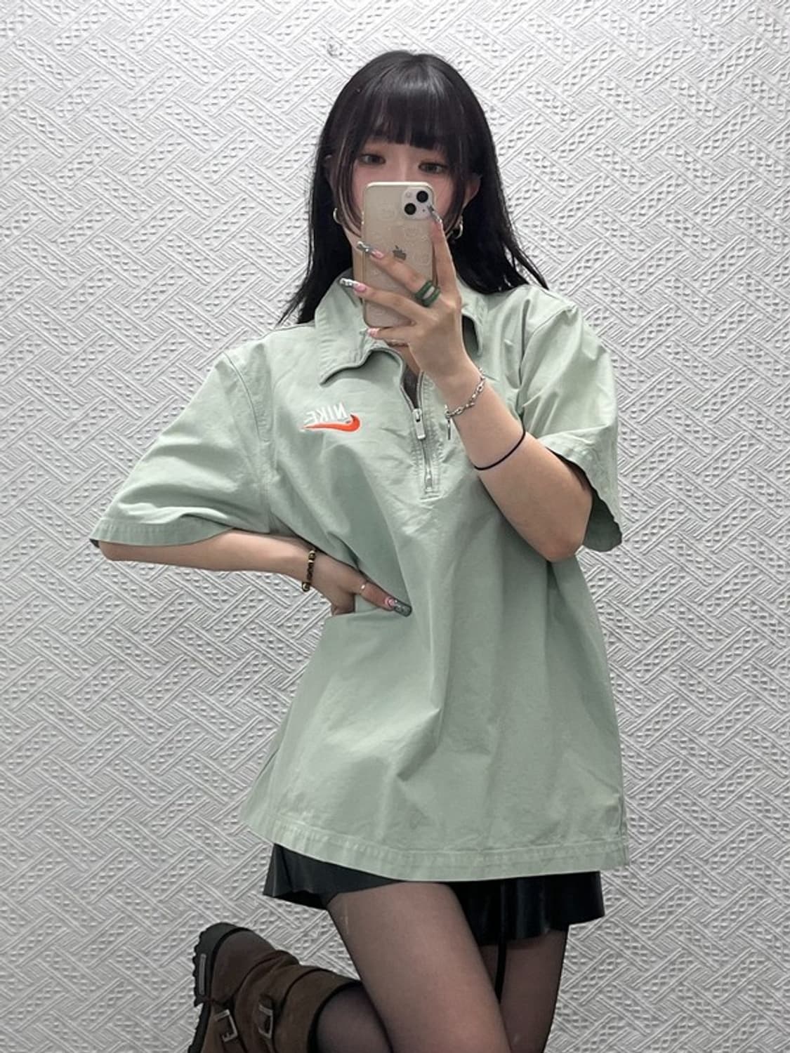 나이키 캐주얼 워크웨어 피스타치오 그린 카라 반팔티 XL C12598 상품이미지1