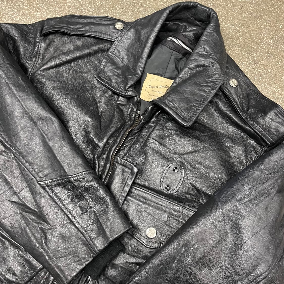 80s 오리지날 폴리스맨 레더 자켓 (100) 상품이미지8