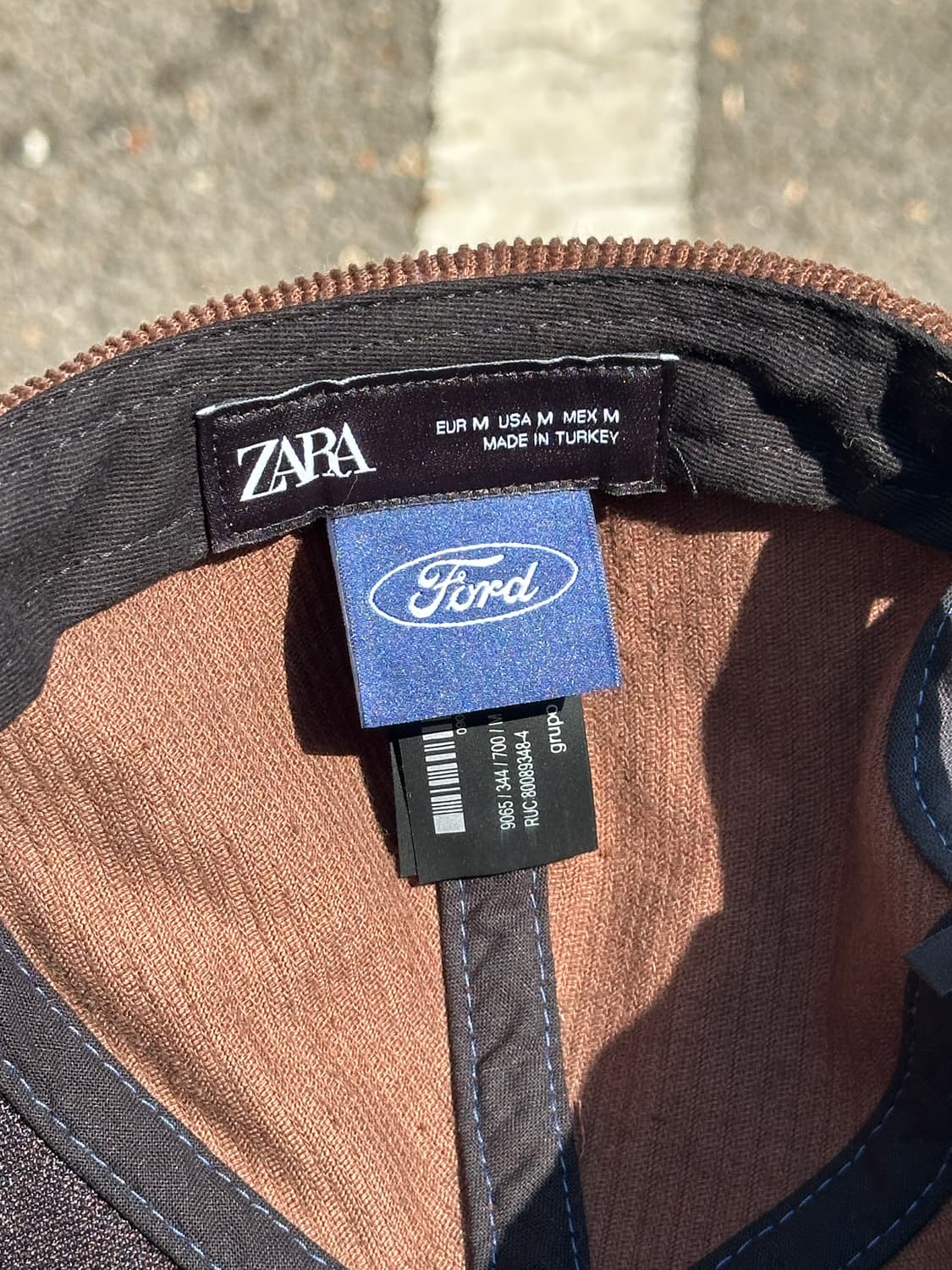 [M] 자라 포드 브라운 코듀로이 볼캡 모자 상품이미지6