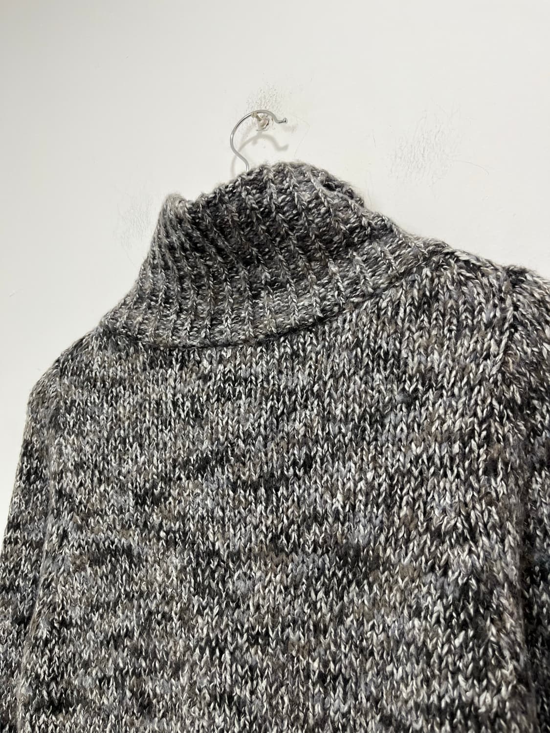 일본 빈티지 모리걸 하이넥 그레이 니트 롱가디건 상품이미지9