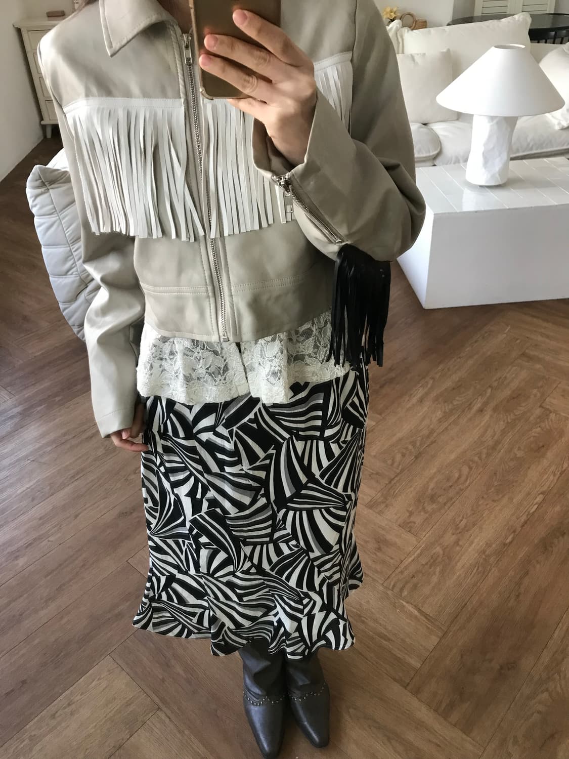 vintage fringe leather jacket 상품이미지8