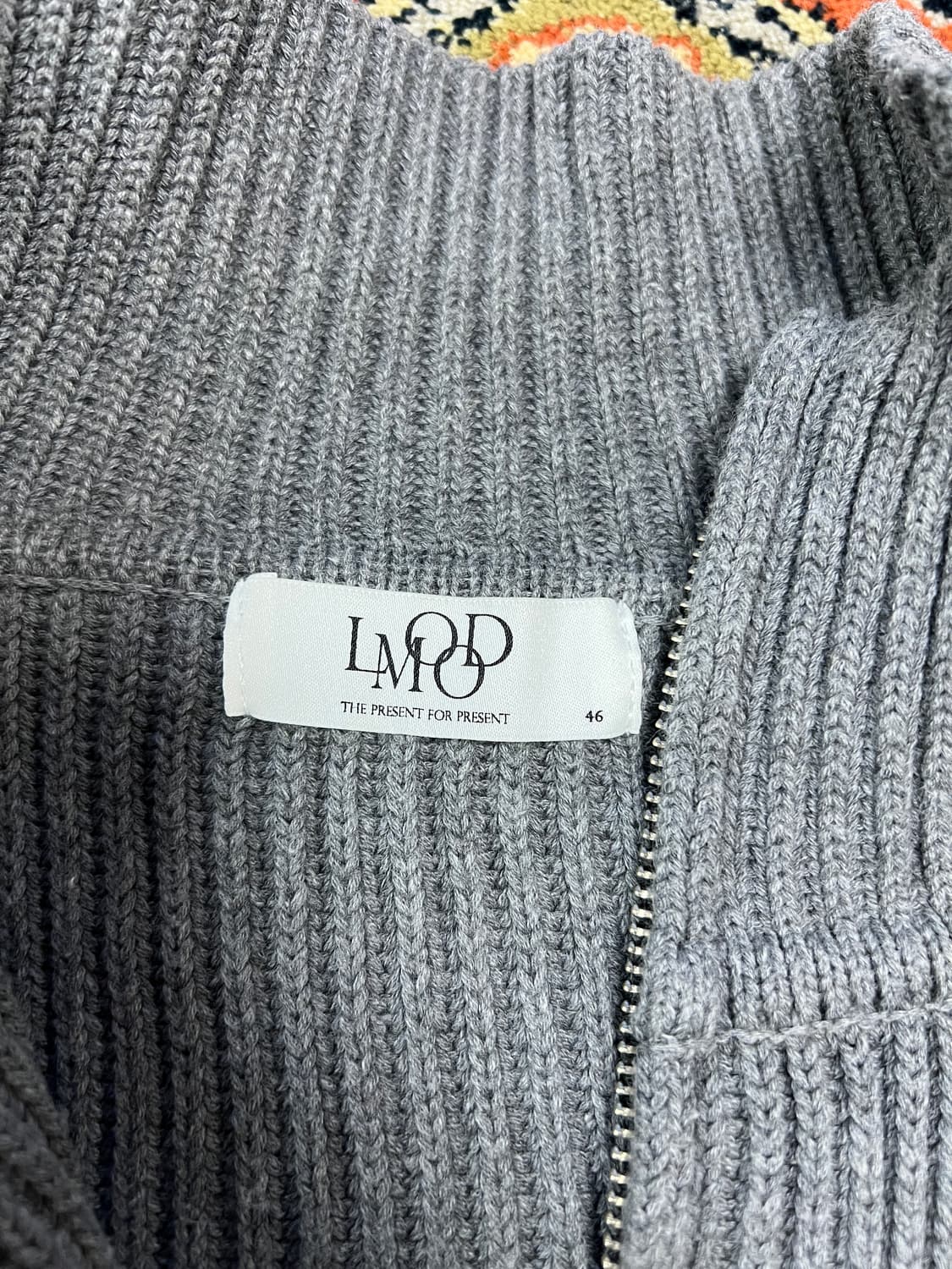 [46] 엘무드 니트 집업 그레이 상품이미지3