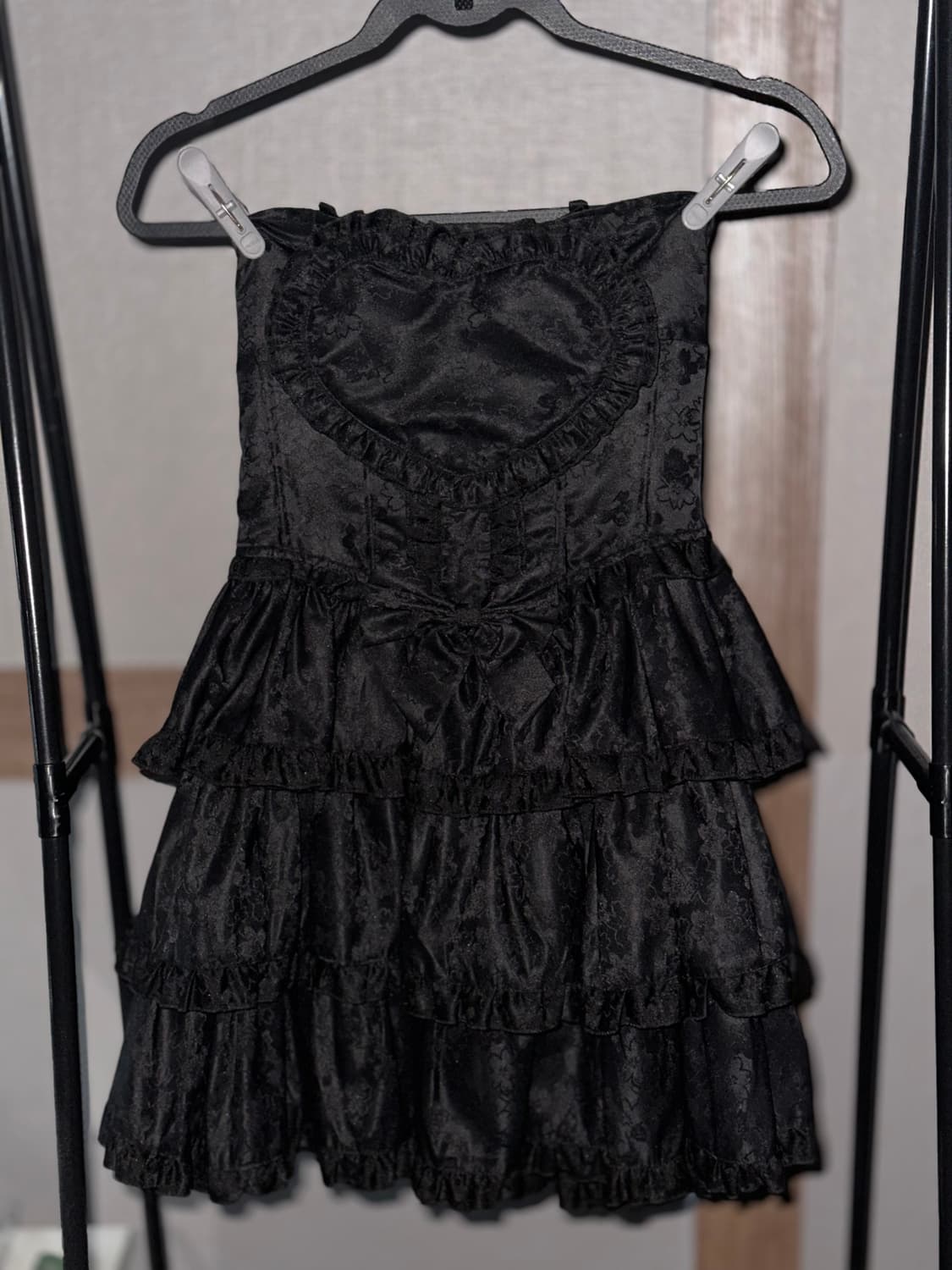 고스로리 벚꽃 프린팅 하트 프릴 캉캉 원피스 스커트 상품이미지1