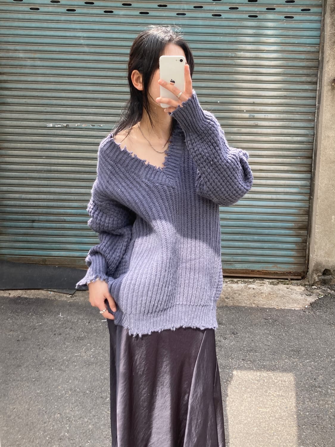 Freak’s Store 데미지 디테일 빅 짜임 니트 상품이미지1