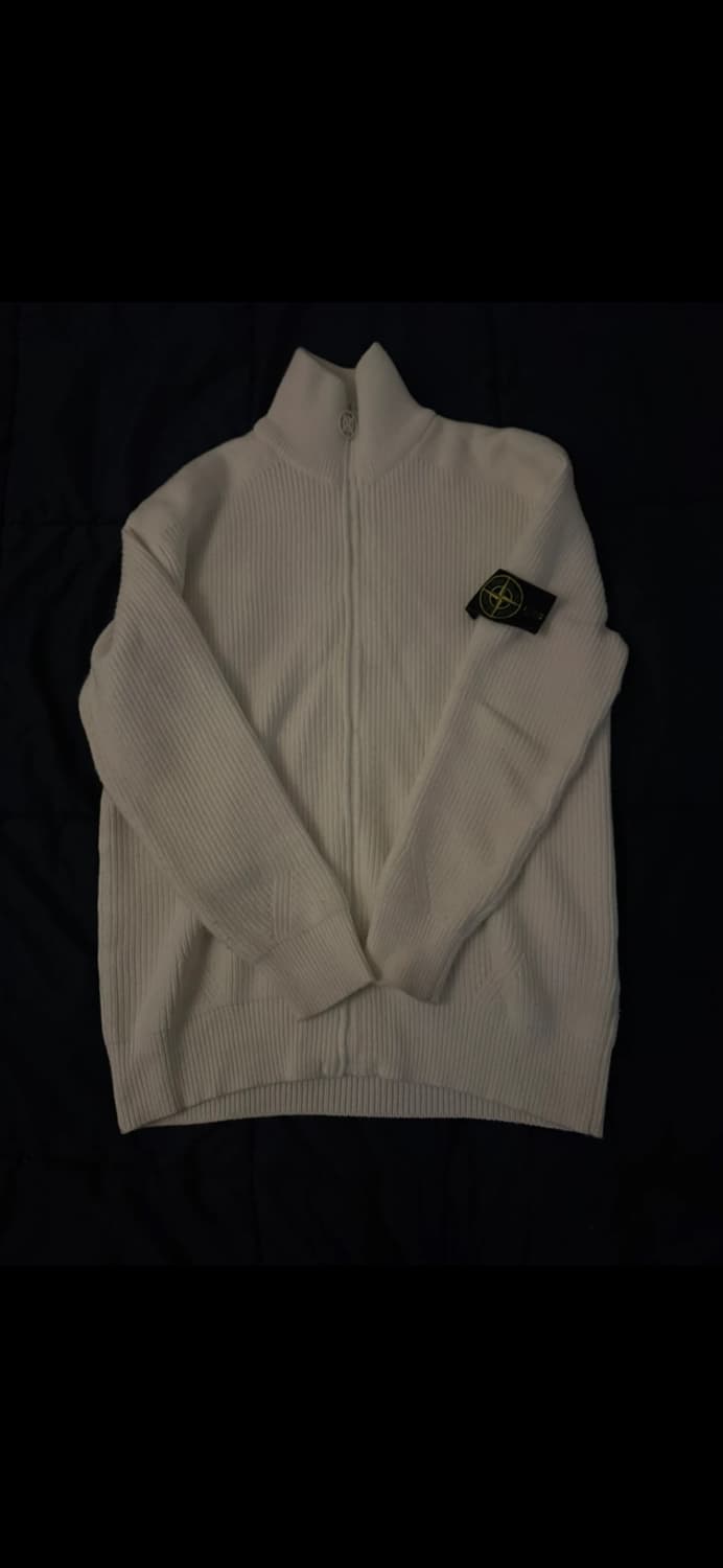 스톤아일랜드 니트 집업 아이보리 상품이미지1