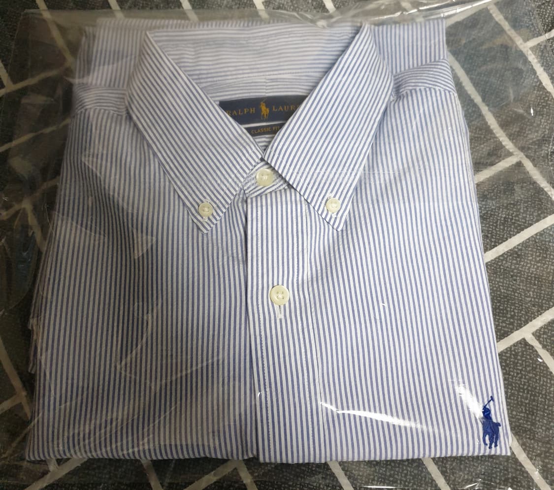 폴로랄프로렌 클래식핏 포플린 뱅갈 스트라이프 셔츠 (L) 상품이미지1