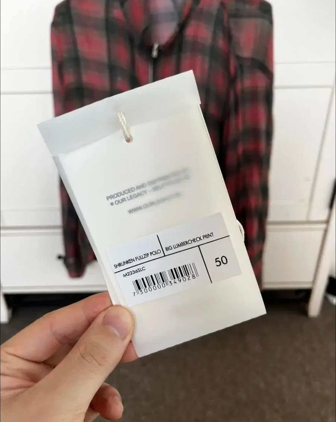 아워레가시 럼버체크 슈렁큰 풀집 자켓 50 사이즈 상품이미지3