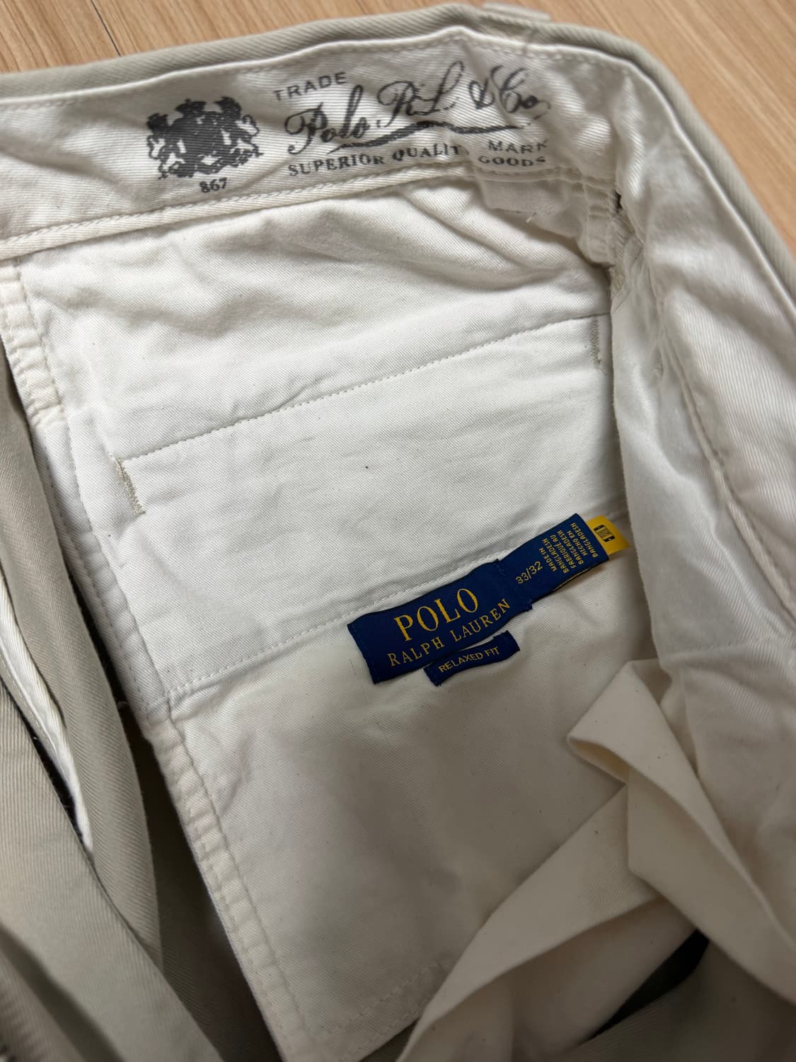 폴로 휘트먼 투플리츠 릴렉스핏 치노팬츠33/32 워시드카키 상품이미지2