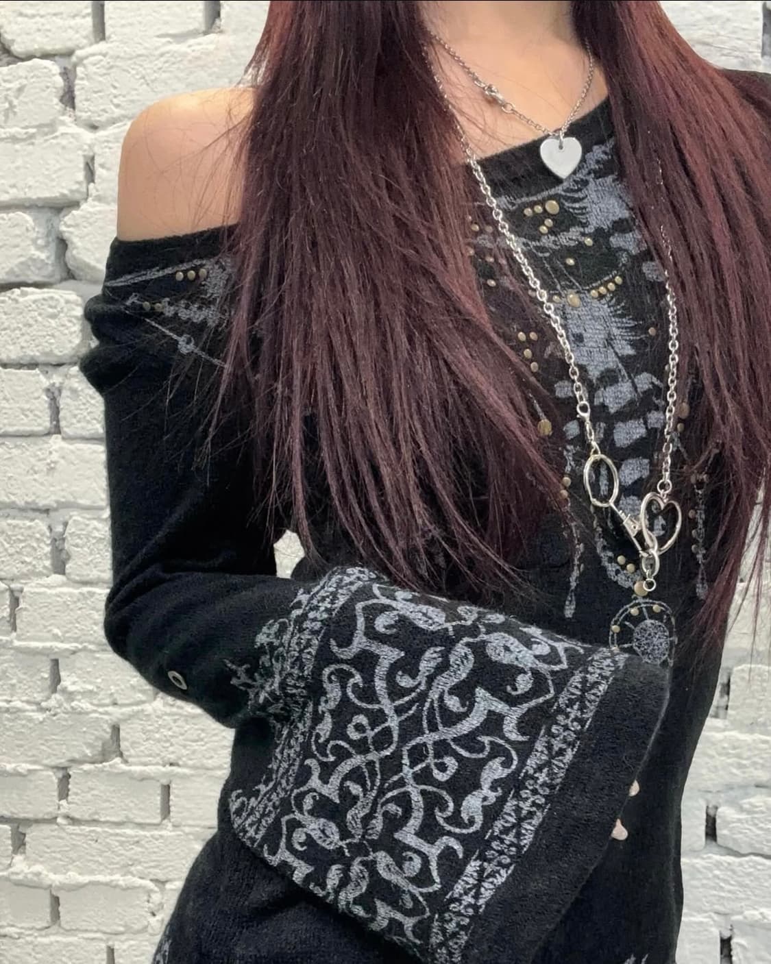 Oriental Pattern Bootcut Detail Dress 상품이미지2