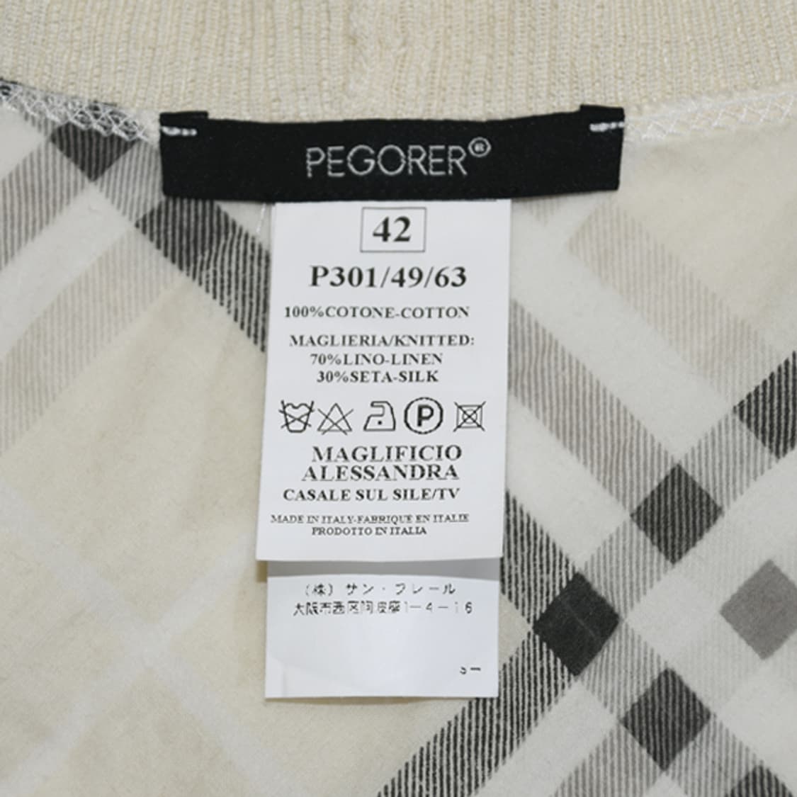 made in italy PEGORER 체크캡소매원피스 상품이미지10