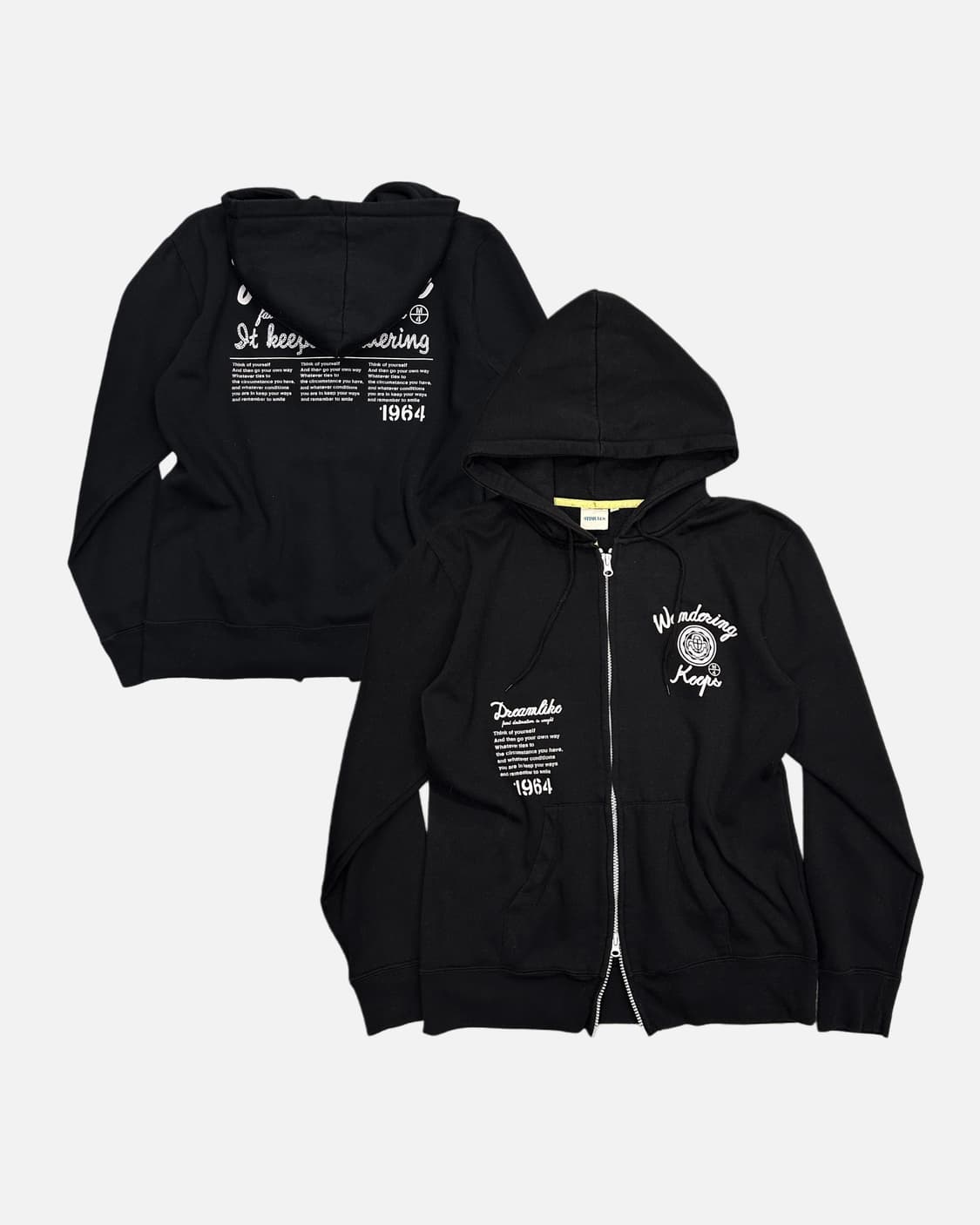 lettering printing hood zip-up 상품이미지1