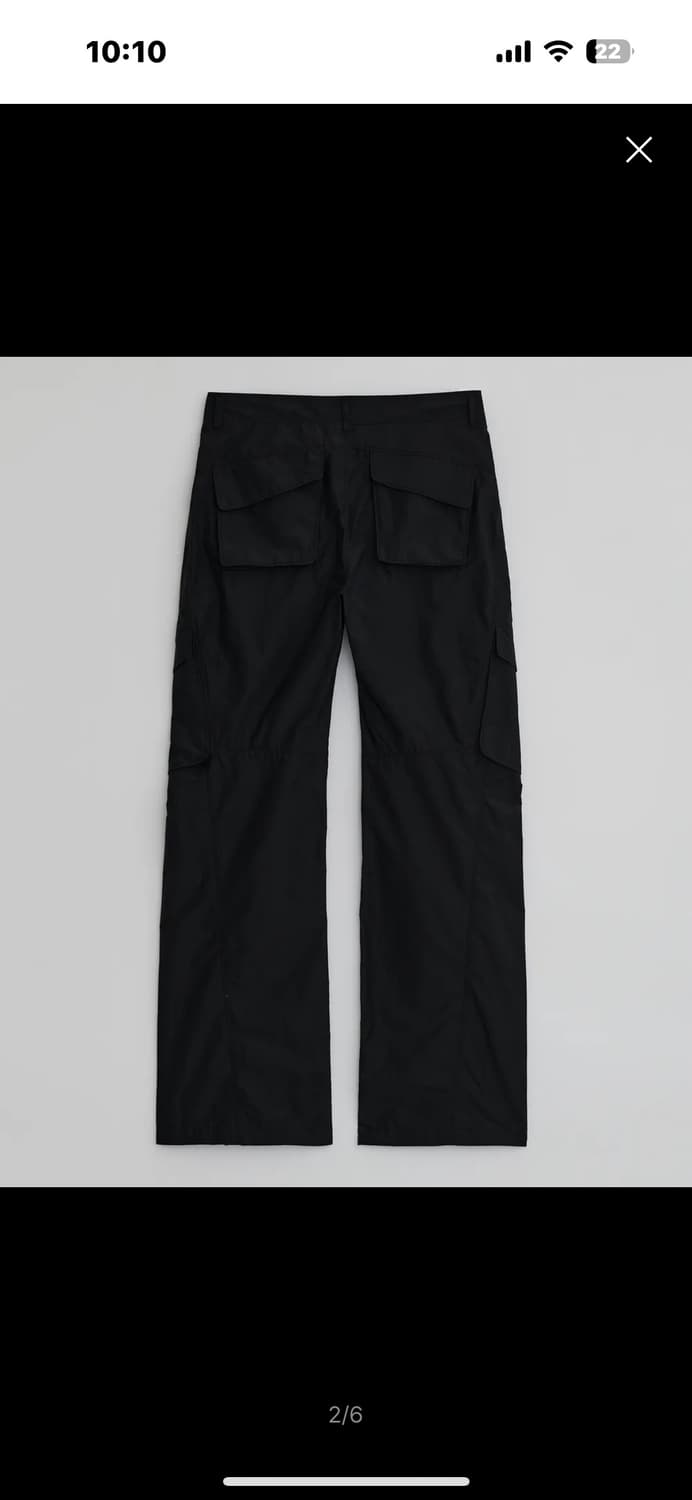ee NYLON CARGO BOOTCUT PANTS BLACK 상품이미지2