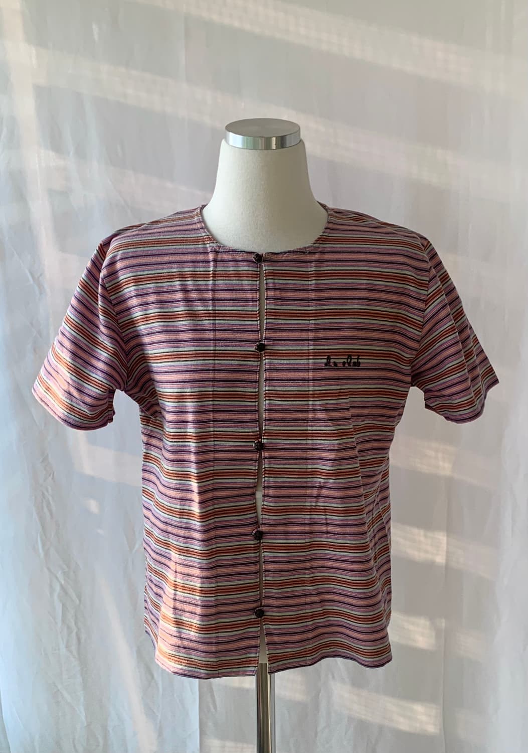 줄무늬 단가라 레이어드 티셔츠 상품이미지1