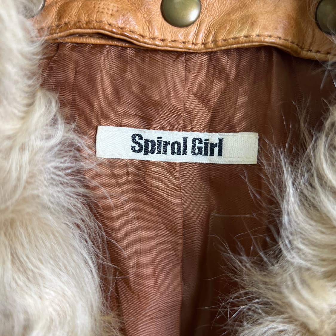 Spiral Girl 스파이럴걸 퍼 가죽 라이더 자켓 S 상품이미지3