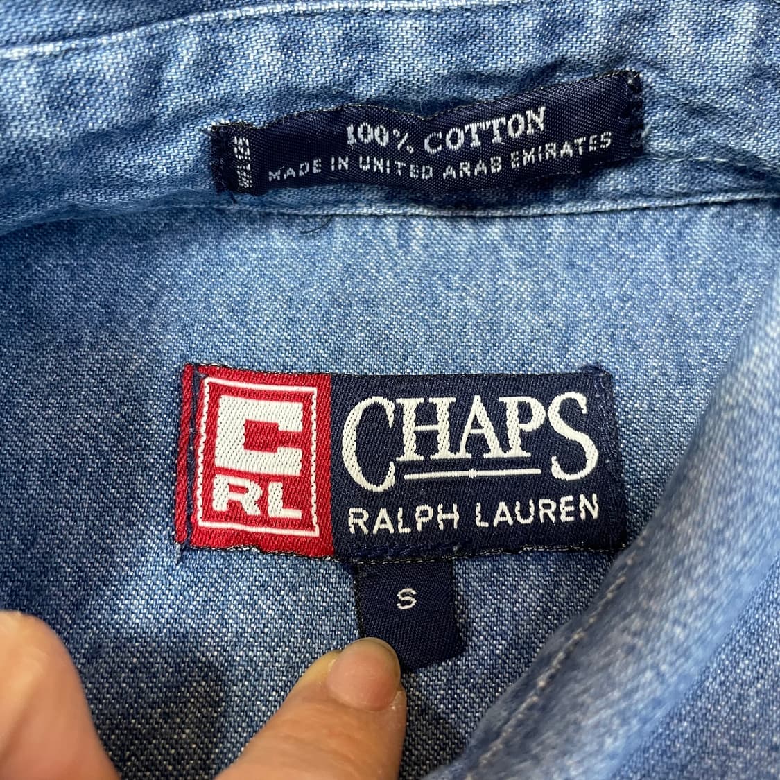 CHAPS 챕스 랄프로렌 오버핏 원포켓 데님 셔츠 S 상품이미지4