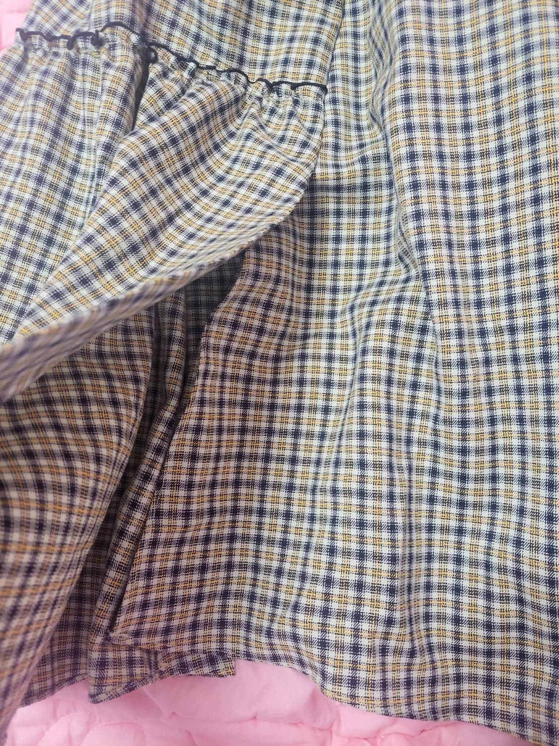 급처상태좋음!레니본 세일러카라 벨트 체크 롱원피스 럭키슈에뜨st 상품이미지6